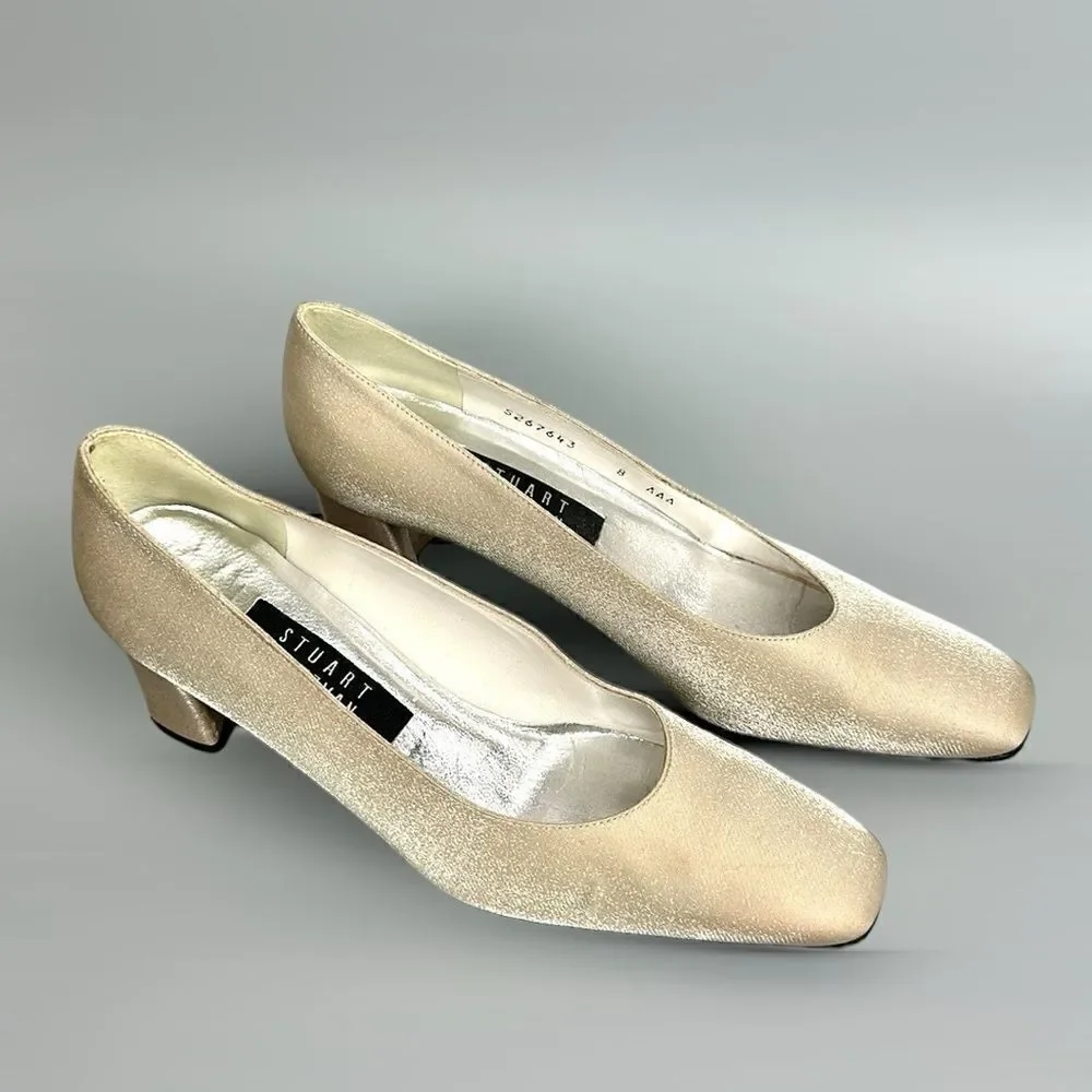 Stuart Weitzman Anna Oyster Sparkle Dress Pumps Heels Womens Sz 8